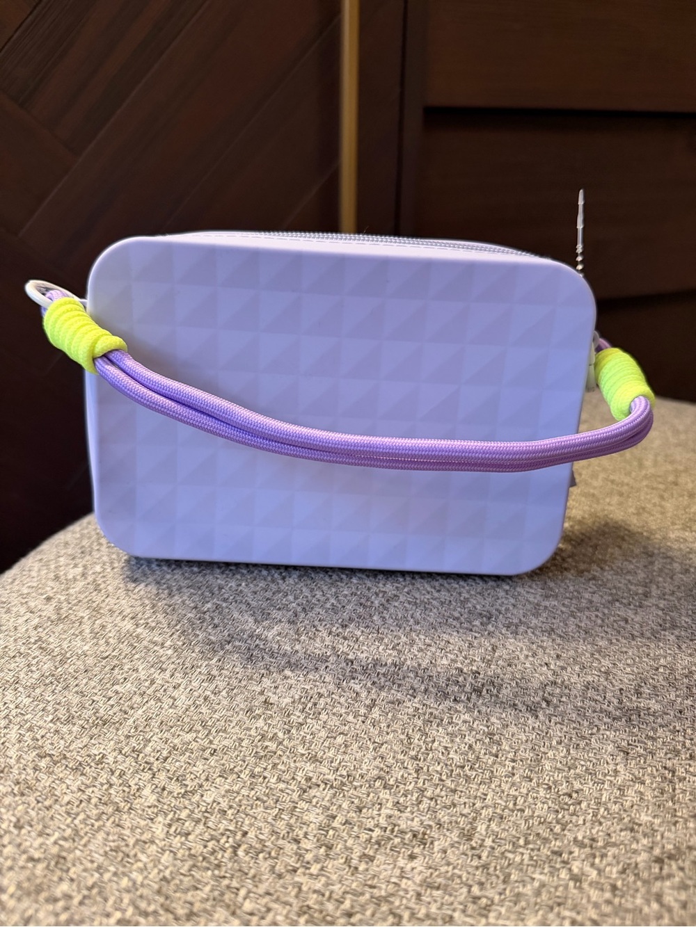Silicone Lavender Small Zip Pouch with Detachable Cord Handle 7*5”